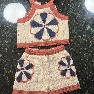 Zara Kids - Matching Crochet Set with Floral Design